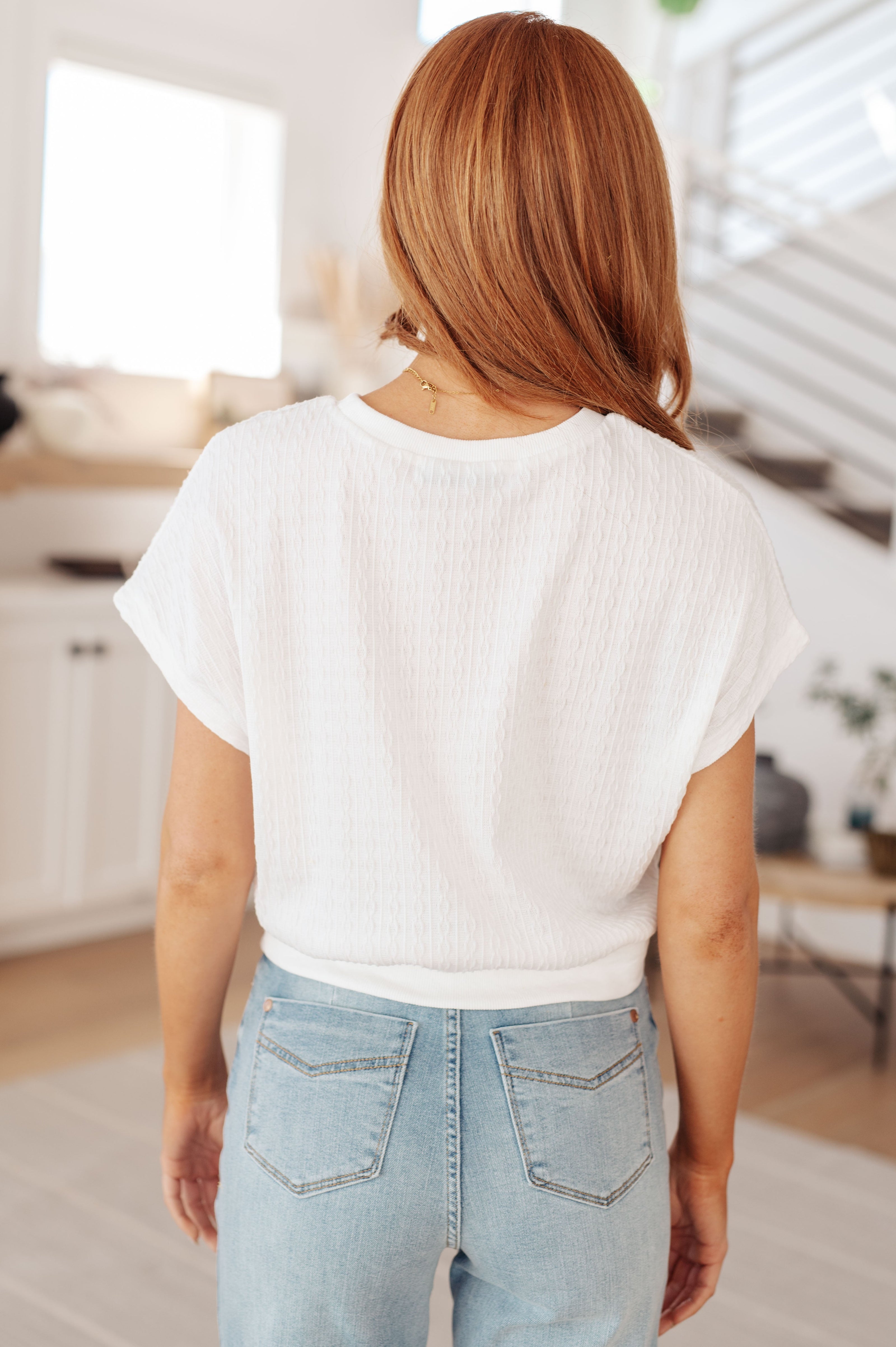 Clearly Classic Short Sleeve Top in White-Tops-Ave Shops-[option4]-[option5]-[option6]-[option7]-[option8]-Shop-Boutique-Clothing-for-Women-Online
