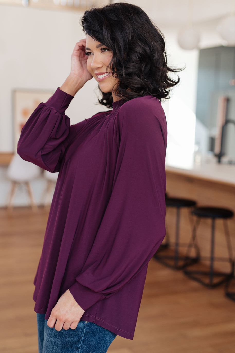 Closing Time Mock Neck Blouse-Tops-Ave Shops-[option4]-[option5]-[option6]-[option7]-[option8]-Shop-Boutique-Clothing-for-Women-Online