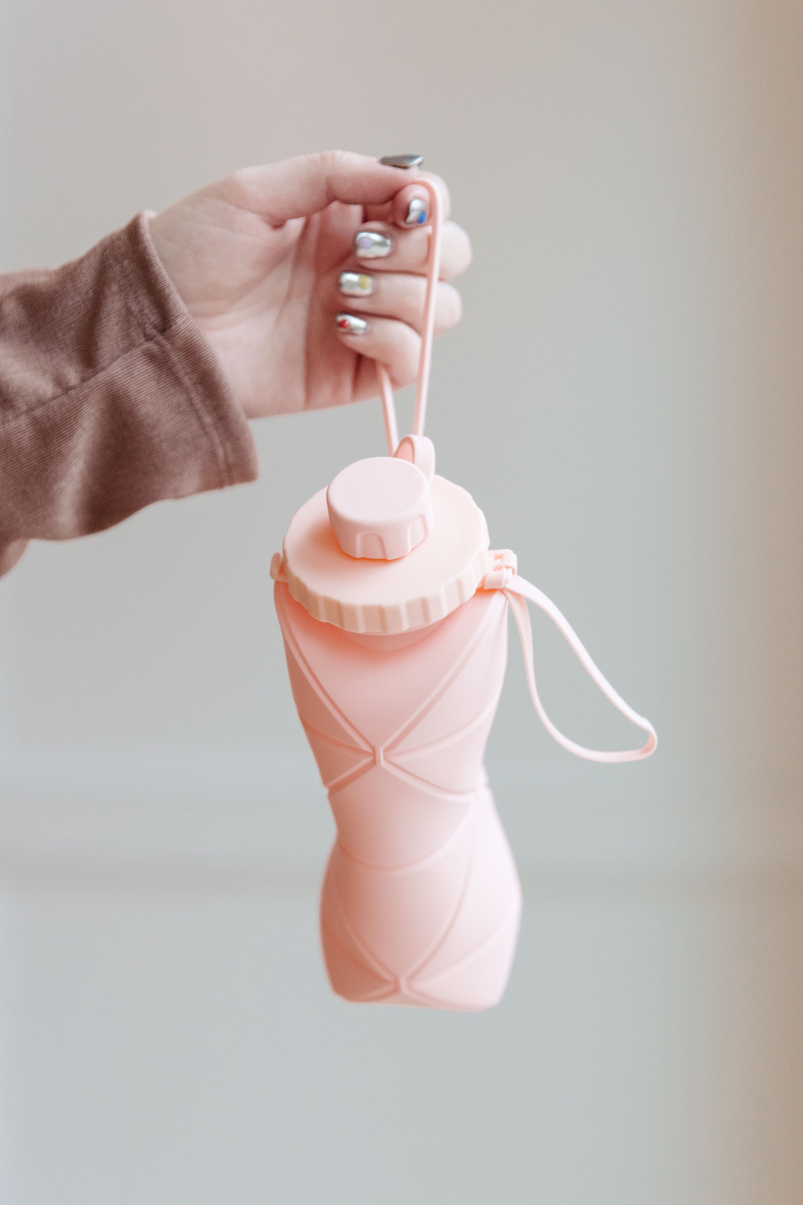 Collapsing Silicone Water Bottle in Diamond Pink-Accessories-Ave Shops-[option4]-[option5]-[option6]-[option7]-[option8]-Shop-Boutique-Clothing-for-Women-Online