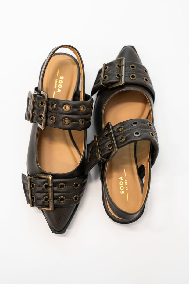 Crazy Train Buckle Pointy Toe Flats-Womens-Ave Shops-[option4]-[option5]-[option6]-[option7]-[option8]-Shop-Boutique-Clothing-for-Women-Online