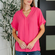PREORDER: Crinkle Wove V-Neck Blouse in Four Colors-Womens-Ave Shops-[option4]-[option5]-[option6]-[option7]-[option8]-Shop-Boutique-Clothing-for-Women-Online