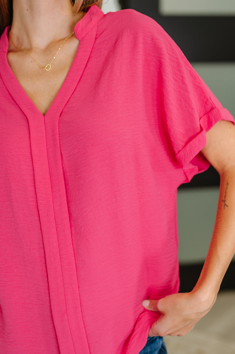 PREORDER: Crinkle Wove V-Neck Blouse in Four Colors-Womens-Ave Shops-[option4]-[option5]-[option6]-[option7]-[option8]-Shop-Boutique-Clothing-for-Women-Online