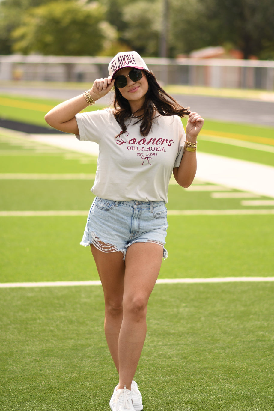 Sooners Bow Tee-P&PD Wholesale-[option4]-[option5]-[option6]-[option7]-[option8]-Shop-Boutique-Clothing-for-Women-Online