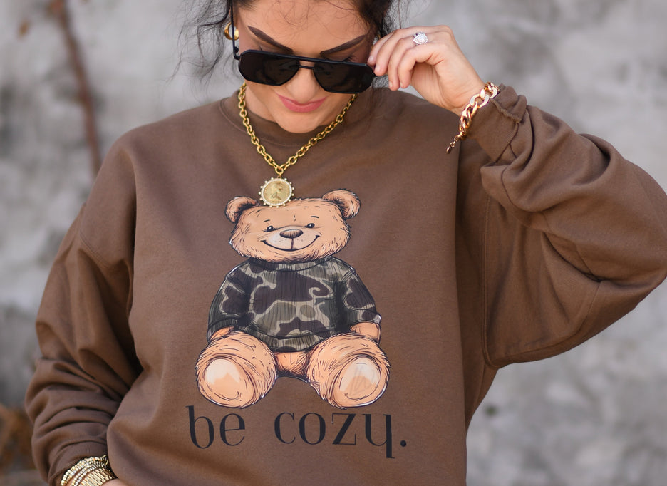 Be Cozy Bear Sweatshirt-P&PD Wholesale-[option4]-[option5]-[option6]-[option7]-[option8]-Shop-Boutique-Clothing-for-Women-Online