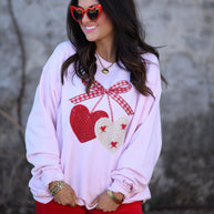 Faux Crochet Cherry Hearts Sweatshirt-P&PD Wholesale-[option4]-[option5]-[option6]-[option7]-[option8]-Shop-Boutique-Clothing-for-Women-Online