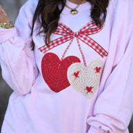 Faux Crochet Cherry Hearts Sweatshirt-P&PD Wholesale-[option4]-[option5]-[option6]-[option7]-[option8]-Shop-Boutique-Clothing-for-Women-Online