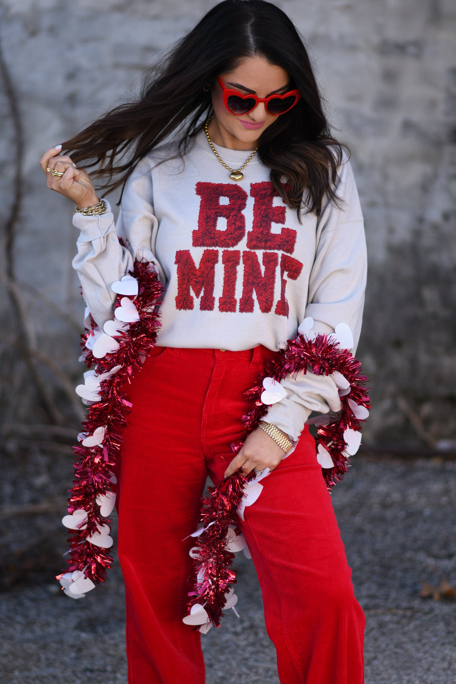 Be Mine Faux Yarn Tee / Sweatshirt-P&PD Wholesale-[option4]-[option5]-[option6]-[option7]-[option8]-Shop-Boutique-Clothing-for-Women-Online