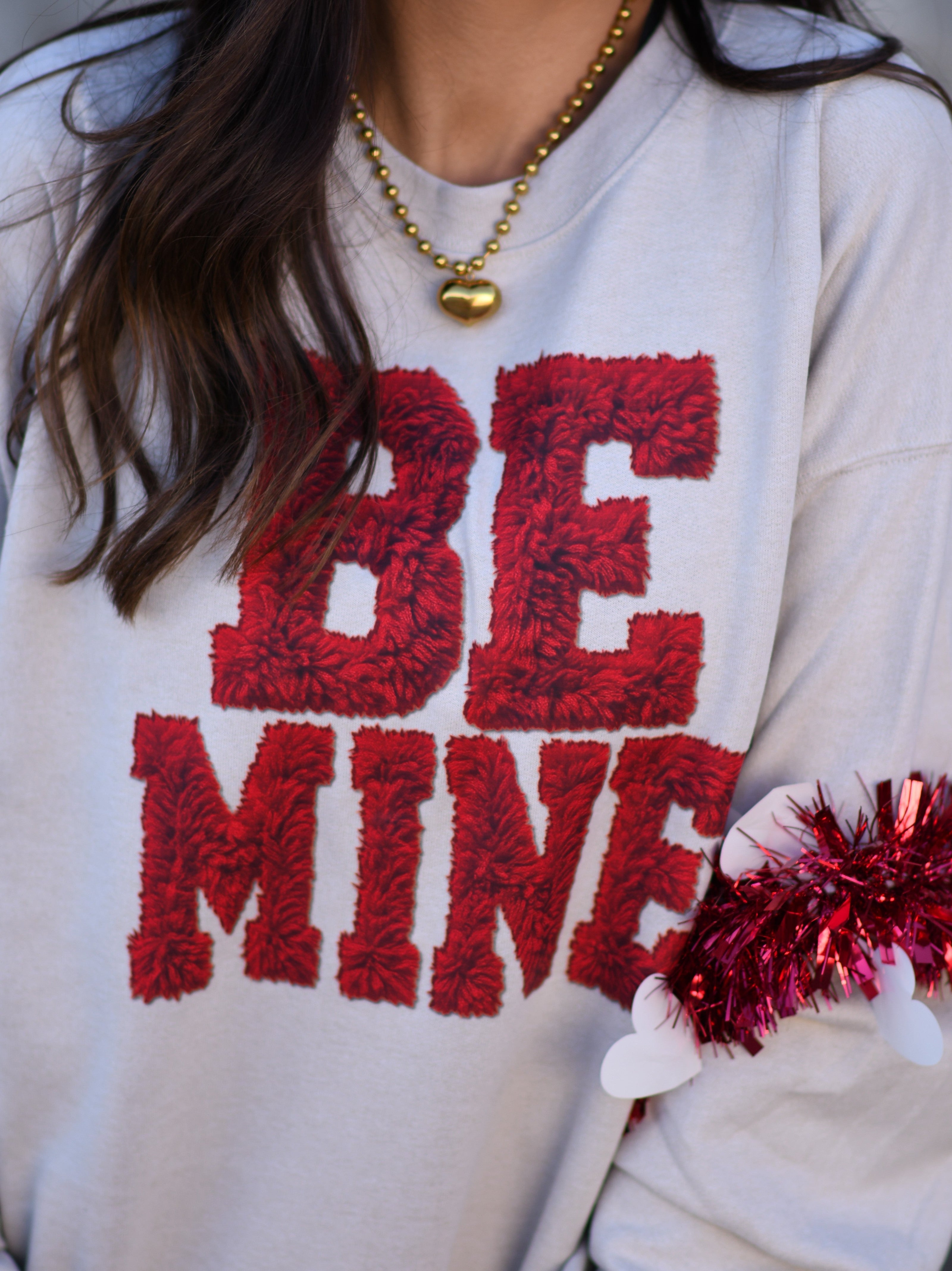 Be Mine Faux Yarn Tee / Sweatshirt-P&PD Wholesale-[option4]-[option5]-[option6]-[option7]-[option8]-Shop-Boutique-Clothing-for-Women-Online