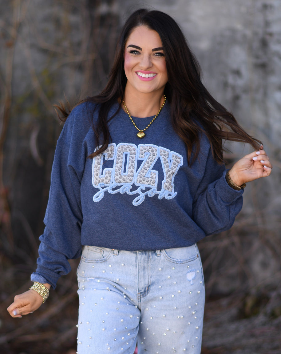Cozy Season Faux Yarn Leopard Sweatshirt-P&PD Wholesale-[option4]-[option5]-[option6]-[option7]-[option8]-Shop-Boutique-Clothing-for-Women-Online