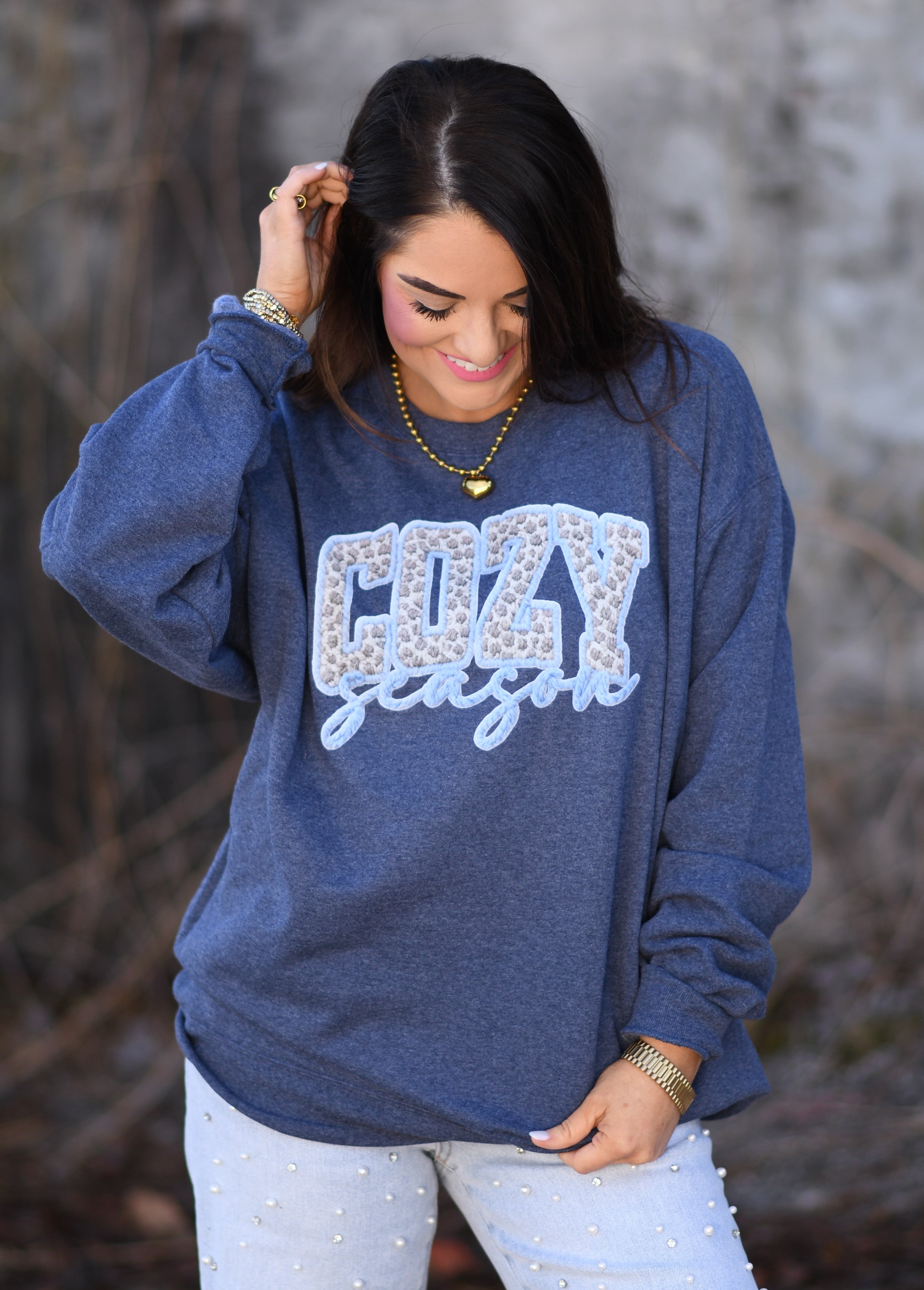 Cozy Season Faux Yarn Leopard Sweatshirt-P&PD Wholesale-[option4]-[option5]-[option6]-[option7]-[option8]-Shop-Boutique-Clothing-for-Women-Online