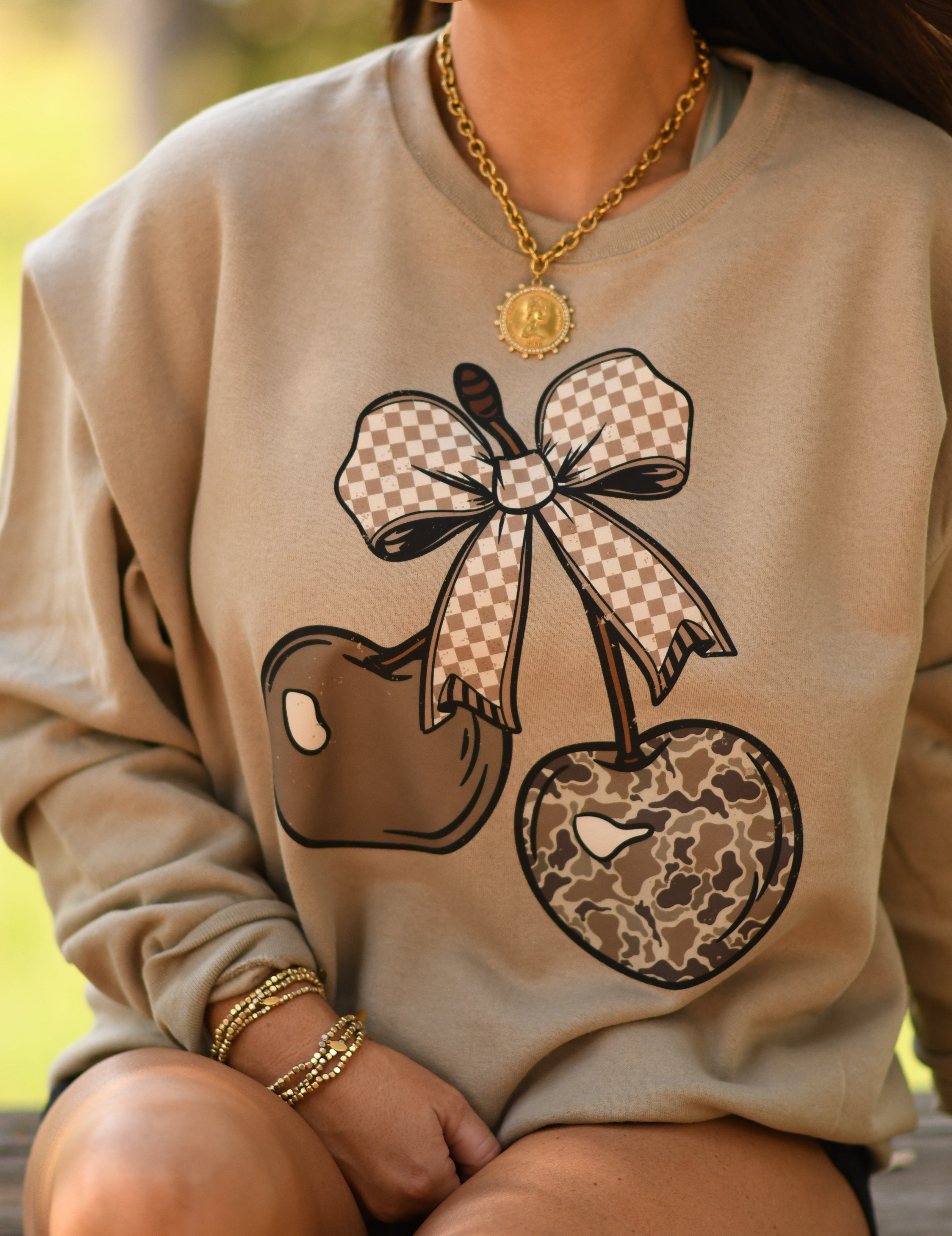 Camo Cherries Sweatshirt-P&PD Wholesale-[option4]-[option5]-[option6]-[option7]-[option8]-Shop-Boutique-Clothing-for-Women-Online