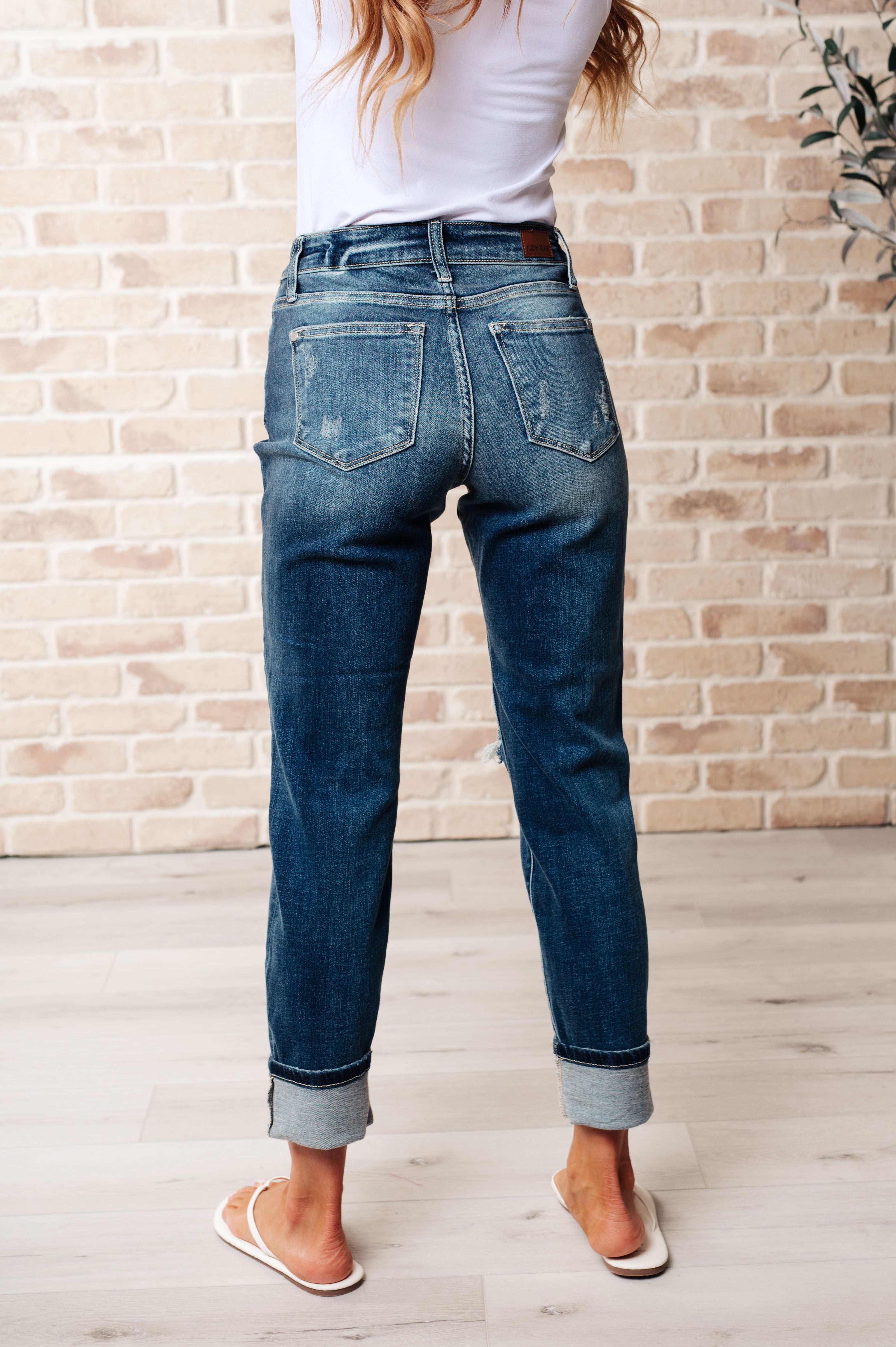 Judy Blue Danny Mid Rise Cuffed Destroy Boyfriend Jeans-Womens-Ave Shops-[option4]-[option5]-[option6]-[option7]-[option8]-Shop-Boutique-Clothing-for-Women-Online