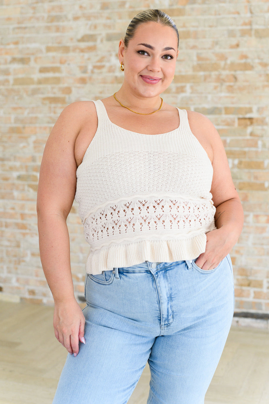 Day Dancing Ruffle Knit Tank Top-Tops-Ave Shops-[option4]-[option5]-[option6]-[option7]-[option8]-Shop-Boutique-Clothing-for-Women-Online