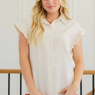 Day Date Ruffle Sleeved Blouse-Blouses-Ave Shops-[option4]-[option5]-[option6]-[option7]-[option8]-Shop-Boutique-Clothing-for-Women-Online