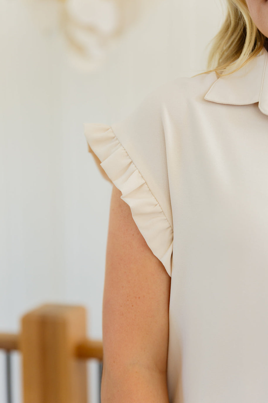 Day Date Ruffle Sleeved Blouse-Blouses-Ave Shops-[option4]-[option5]-[option6]-[option7]-[option8]-Shop-Boutique-Clothing-for-Women-Online