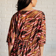 Dearest Dreamer Peplum Top in Abstract Mocha-Blouses-Ave Shops-[option4]-[option5]-[option6]-[option7]-[option8]-Shop-Boutique-Clothing-for-Women-Online