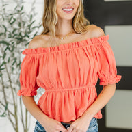 Don't Be Shy Off the Shoulder Blouse-Tops-Ave Shops-[option4]-[option5]-[option6]-[option7]-[option8]-Shop-Boutique-Clothing-for-Women-Online