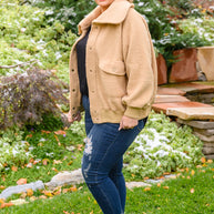 Don't Stress Oversized Collar Sherpa Jacket In Taupe-Womens-Ave Shops-[option4]-[option5]-[option6]-[option7]-[option8]-Shop-Boutique-Clothing-for-Women-Online