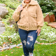 Don't Stress Oversized Collar Sherpa Jacket In Taupe-Womens-Ave Shops-[option4]-[option5]-[option6]-[option7]-[option8]-Shop-Boutique-Clothing-for-Women-Online