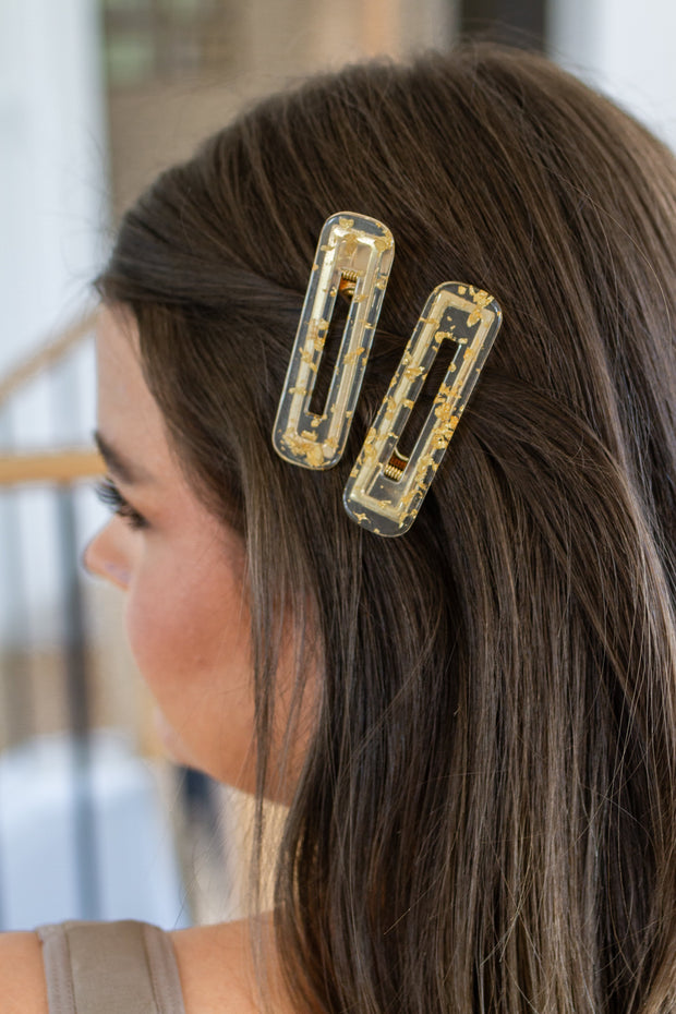 Double Trouble 2 Pack Hair Clip in Gold Leaf-Accessories-Ave Shops-[option4]-[option5]-[option6]-[option7]-[option8]-Shop-Boutique-Clothing-for-Women-Online