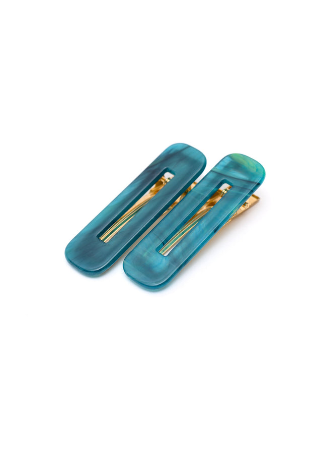 Double Trouble 2 Pack Hair Clip in Sea Blue-Accessories-Ave Shops-[option4]-[option5]-[option6]-[option7]-[option8]-Shop-Boutique-Clothing-for-Women-Online