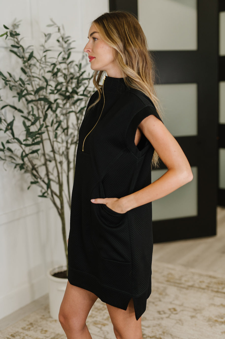 Zenana Easy Hustle High Neck Dress in Black-Womens-Ave Shops-[option4]-[option5]-[option6]-[option7]-[option8]-Shop-Boutique-Clothing-for-Women-Online