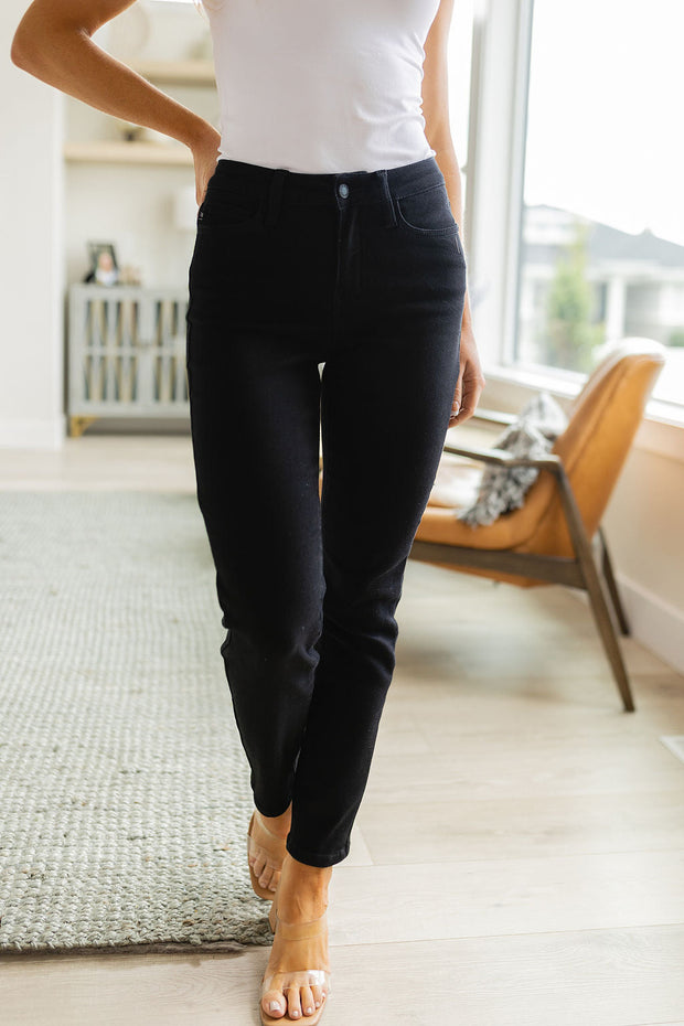 Judy Blue Edith Mid Rise Classic Slim Jeans in Black-Denim-Ave Shops-[option4]-[option5]-[option6]-[option7]-[option8]-Shop-Boutique-Clothing-for-Women-Online