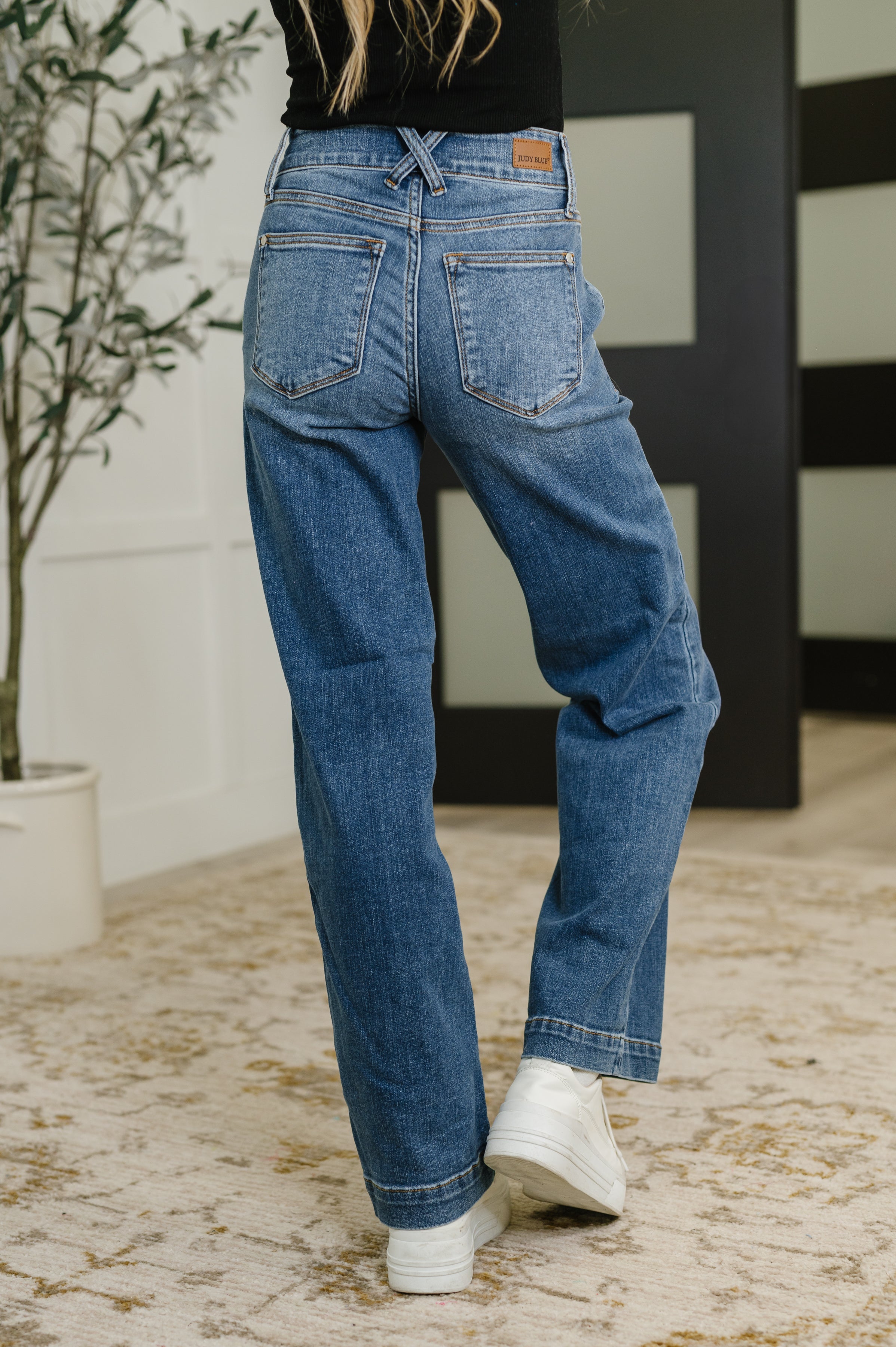 Elsie High Rise Double Button Wide Leg Jeans-Womens-Ave Shops-[option4]-[option5]-[option6]-[option7]-[option8]-Shop-Boutique-Clothing-for-Women-Online
