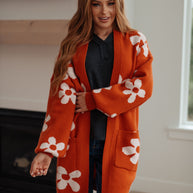 Enough Anyways Floral Cardigan in Burnt Orange-Layers-Ave Shops-[option4]-[option5]-[option6]-[option7]-[option8]-Shop-Boutique-Clothing-for-Women-Online