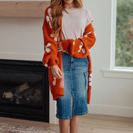 Enough Anyways Floral Cardigan in Burnt Orange-Layers-Ave Shops-[option4]-[option5]-[option6]-[option7]-[option8]-Shop-Boutique-Clothing-for-Women-Online