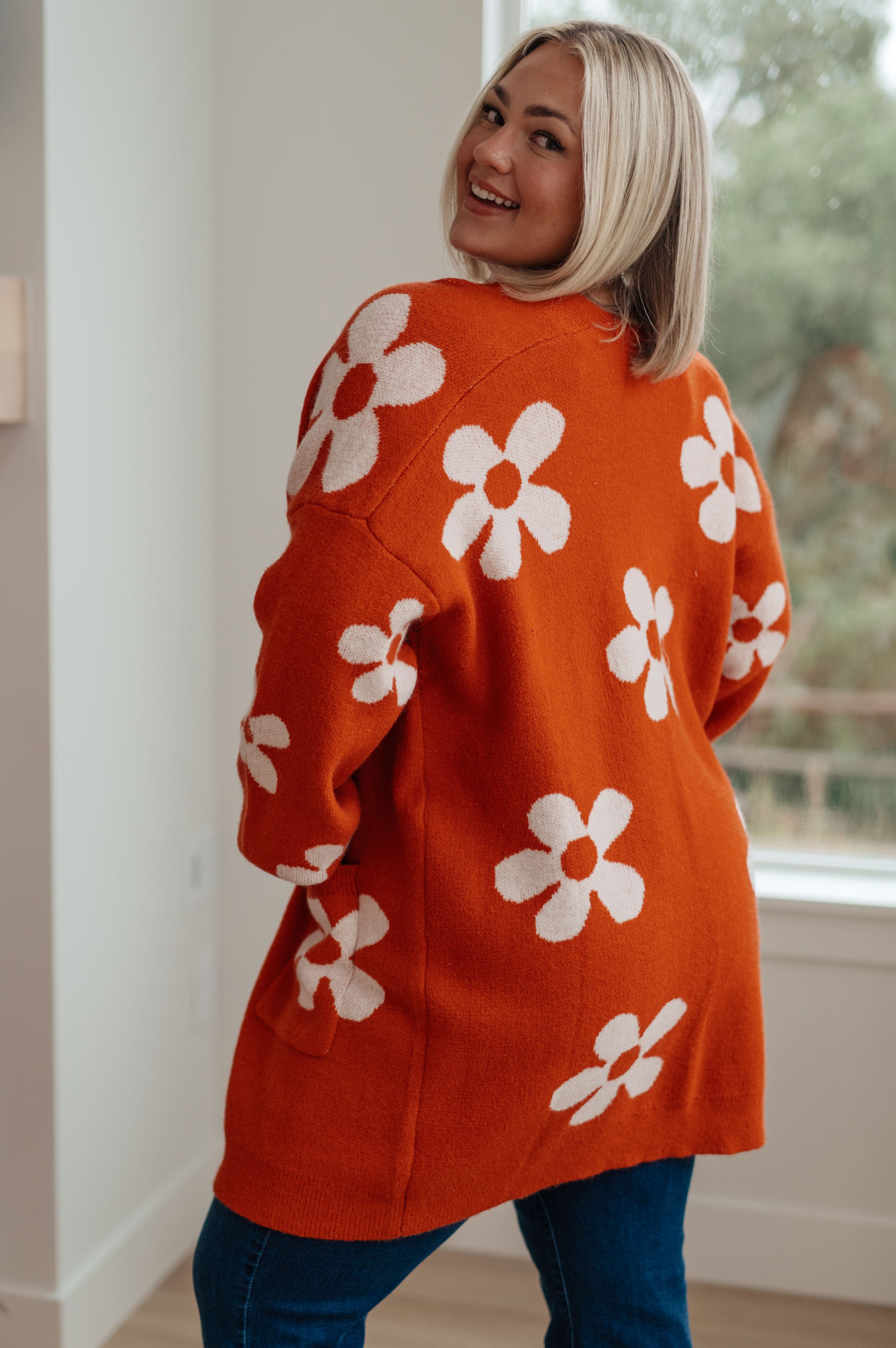 Enough Anyways Floral Cardigan in Burnt Orange-Layers-Ave Shops-[option4]-[option5]-[option6]-[option7]-[option8]-Shop-Boutique-Clothing-for-Women-Online