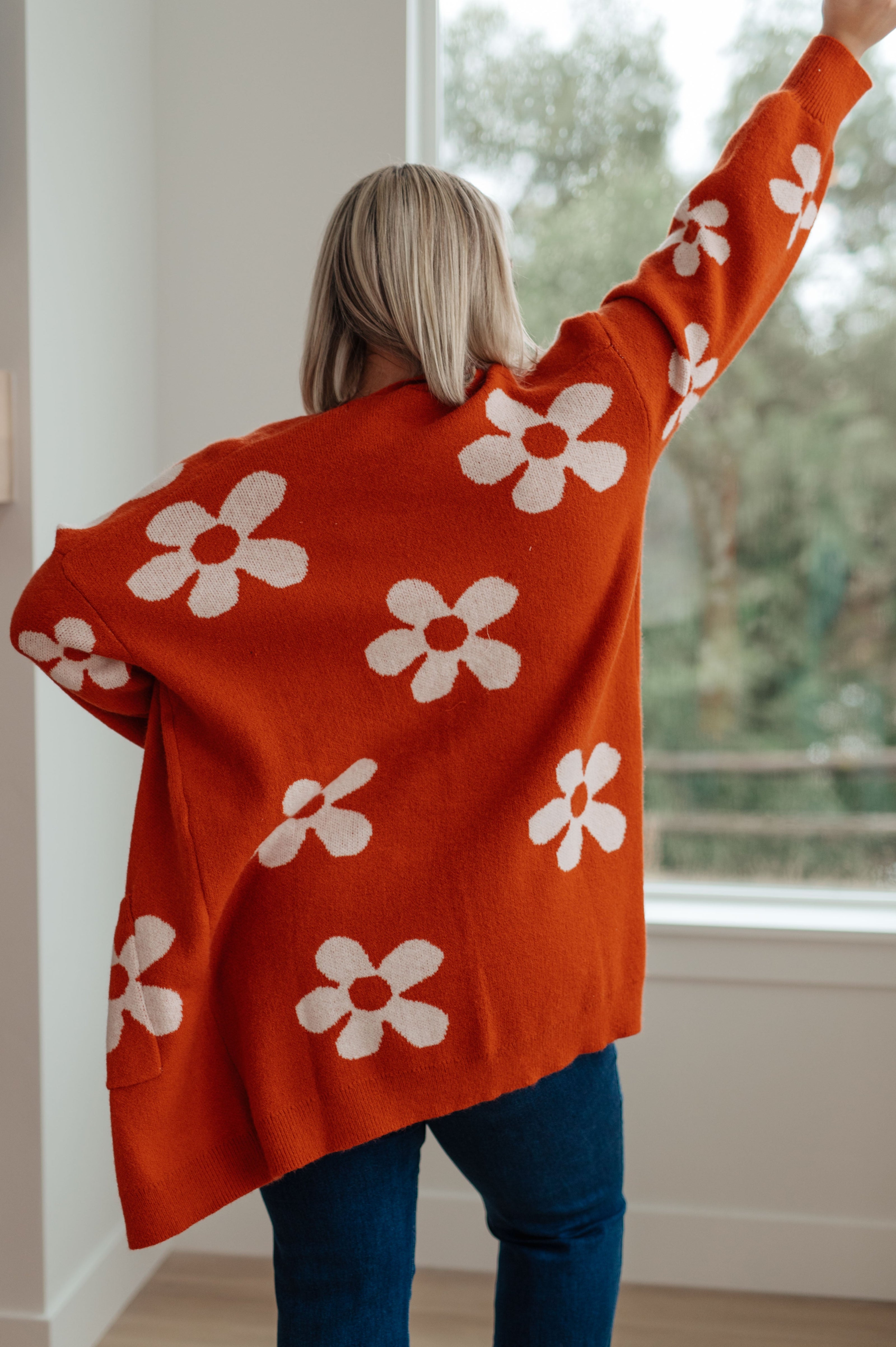 Enough Anyways Floral Cardigan in Burnt Orange-Layers-Ave Shops-[option4]-[option5]-[option6]-[option7]-[option8]-Shop-Boutique-Clothing-for-Women-Online