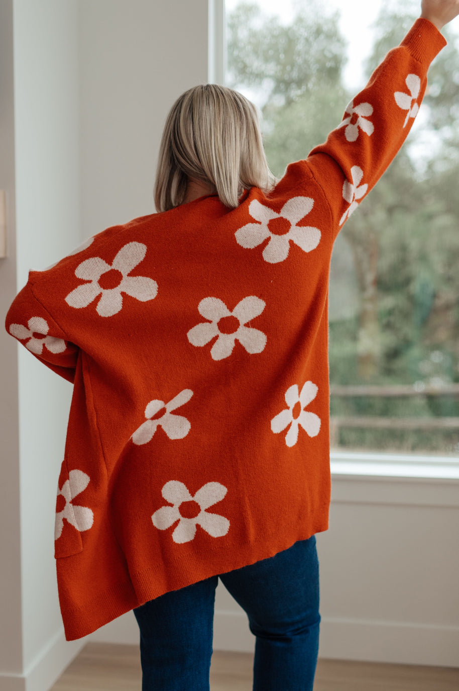 Enough Anyways Floral Cardigan in Burnt Orange-Layers-Ave Shops-[option4]-[option5]-[option6]-[option7]-[option8]-Shop-Boutique-Clothing-for-Women-Online