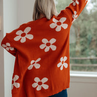 Enough Anyways Floral Cardigan in Burnt Orange-Layers-Ave Shops-[option4]-[option5]-[option6]-[option7]-[option8]-Shop-Boutique-Clothing-for-Women-Online