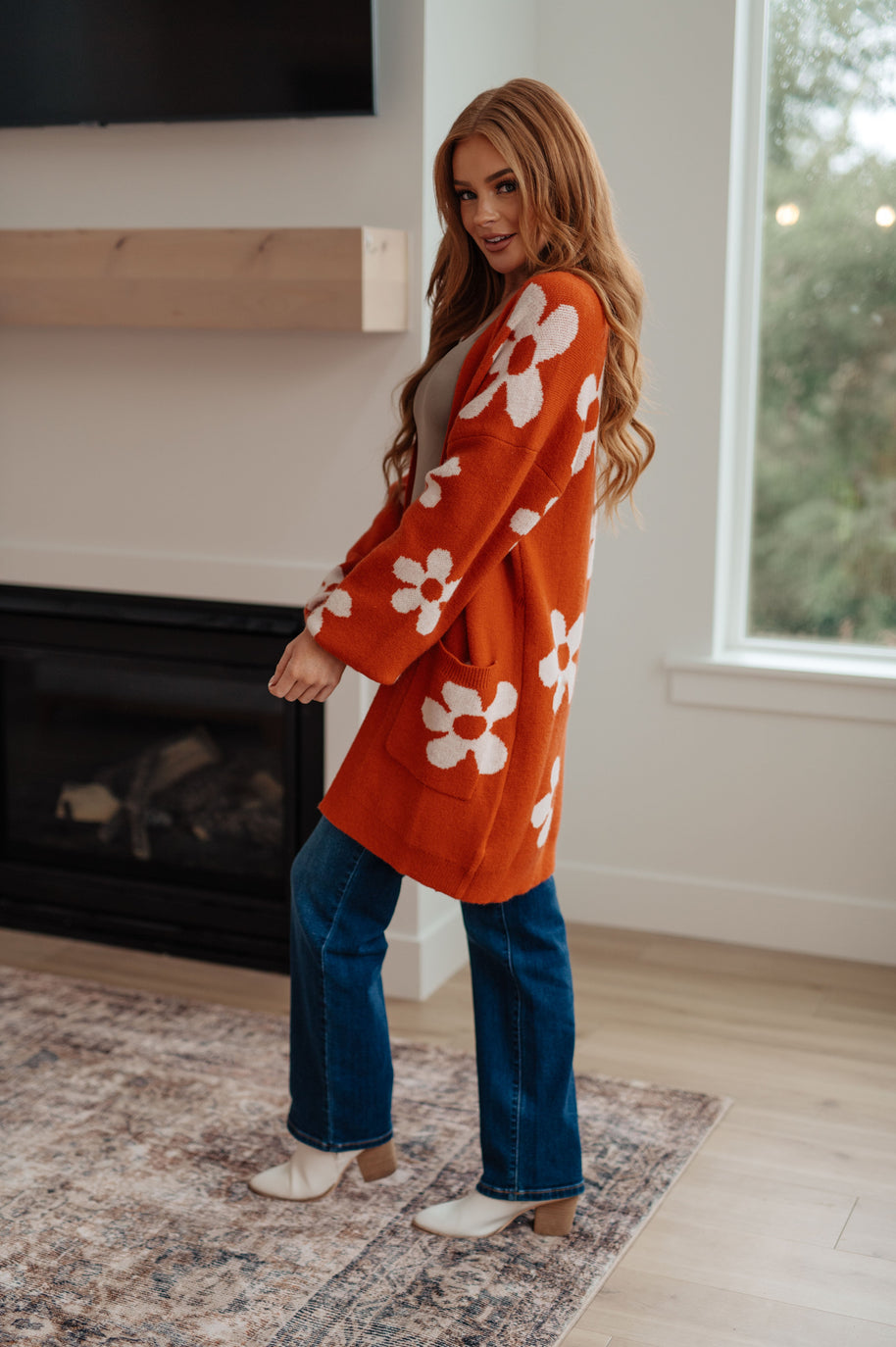 Enough Anyways Floral Cardigan in Burnt Orange-Layers-Ave Shops-[option4]-[option5]-[option6]-[option7]-[option8]-Shop-Boutique-Clothing-for-Women-Online