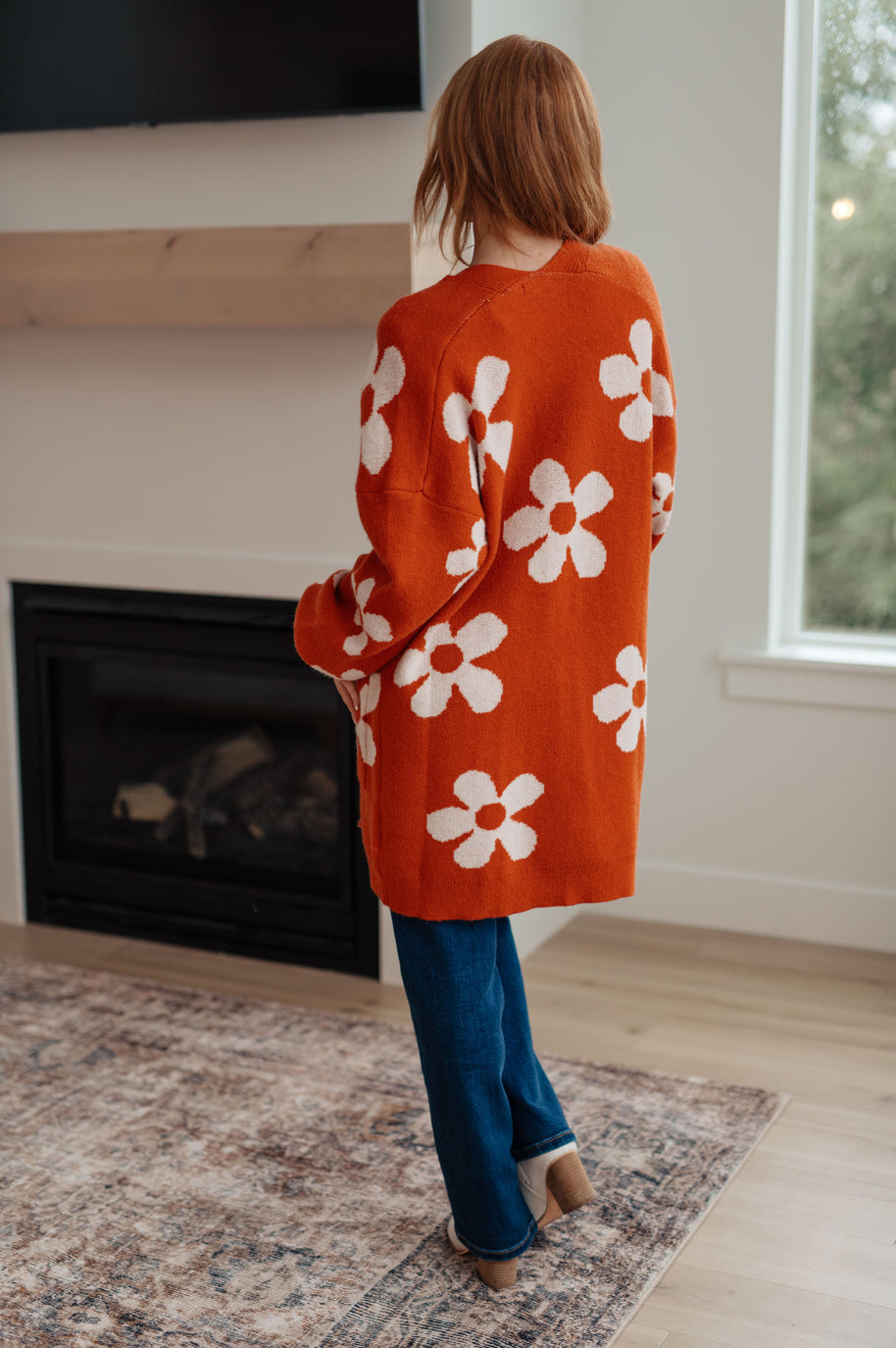 Enough Anyways Floral Cardigan in Burnt Orange-Layers-Ave Shops-[option4]-[option5]-[option6]-[option7]-[option8]-Shop-Boutique-Clothing-for-Women-Online