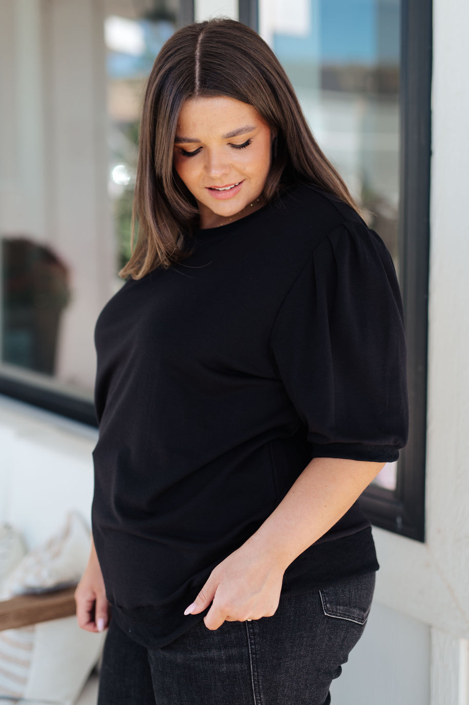 Evidently Different Puff Sleeve Top-Tops-Ave Shops-[option4]-[option5]-[option6]-[option7]-[option8]-Shop-Boutique-Clothing-for-Women-Online