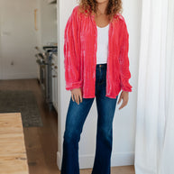 Feeling Fuchsia Velvet Button Down-Tops-Ave Shops-[option4]-[option5]-[option6]-[option7]-[option8]-Shop-Boutique-Clothing-for-Women-Online