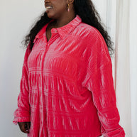 Feeling Fuchsia Velvet Button Down-Tops-Ave Shops-[option4]-[option5]-[option6]-[option7]-[option8]-Shop-Boutique-Clothing-for-Women-Online