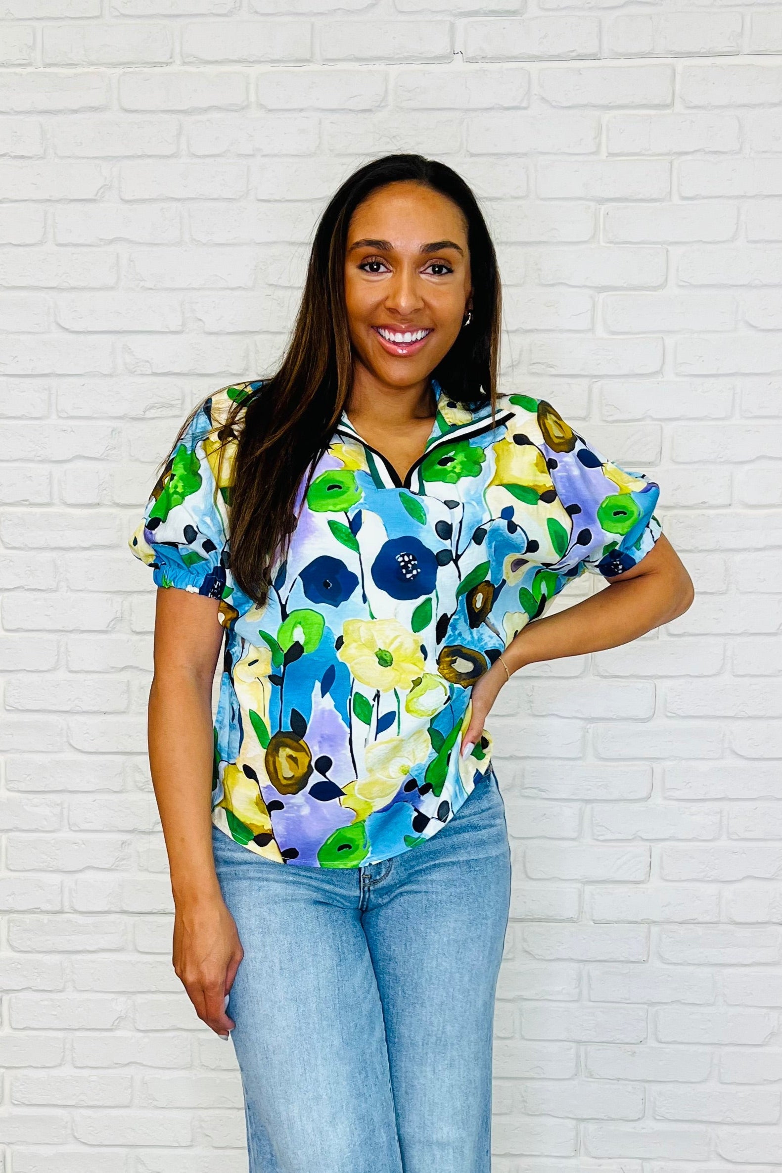 Fielding Questions Floral Top-Womens-Ave Shops-[option4]-[option5]-[option6]-[option7]-[option8]-Shop-Boutique-Clothing-for-Women-Online