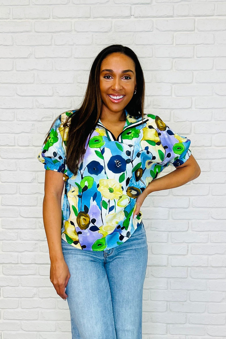 Fielding Questions Floral Top-Womens-Ave Shops-[option4]-[option5]-[option6]-[option7]-[option8]-Shop-Boutique-Clothing-for-Women-Online