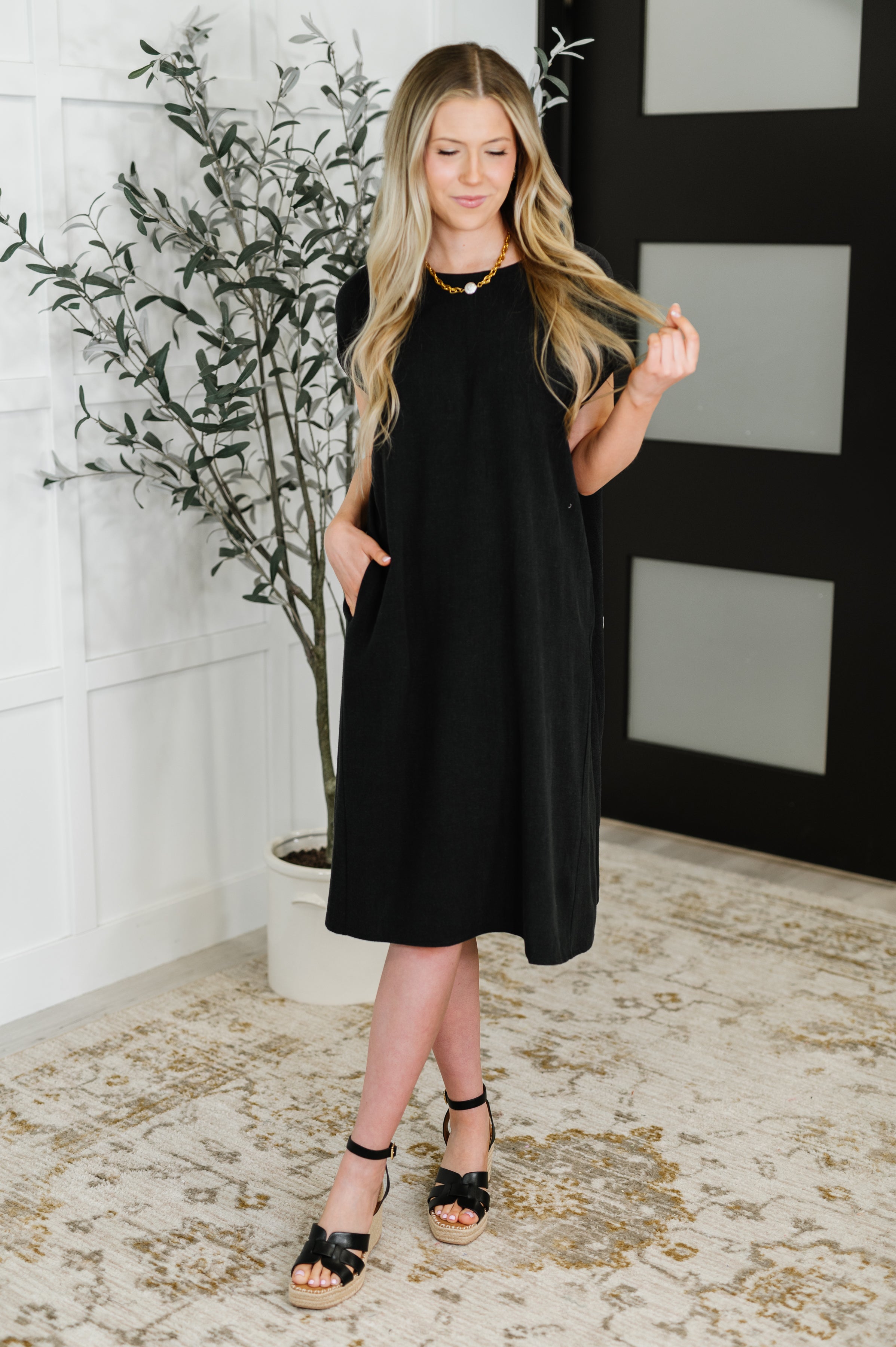 Flatter Me Later Relaxed Dress in Black-Womens-Ave Shops-[option4]-[option5]-[option6]-[option7]-[option8]-Shop-Boutique-Clothing-for-Women-Online