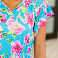 Fleurget Me Not Tiered Flutter Sleeve Dress in Aqua-Womens-Ave Shops-[option4]-[option5]-[option6]-[option7]-[option8]-Shop-Boutique-Clothing-for-Women-Online