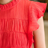 Float This Way Flutter Sleeve Blouse in Coral-Womens-Ave Shops-[option4]-[option5]-[option6]-[option7]-[option8]-Shop-Boutique-Clothing-for-Women-Online