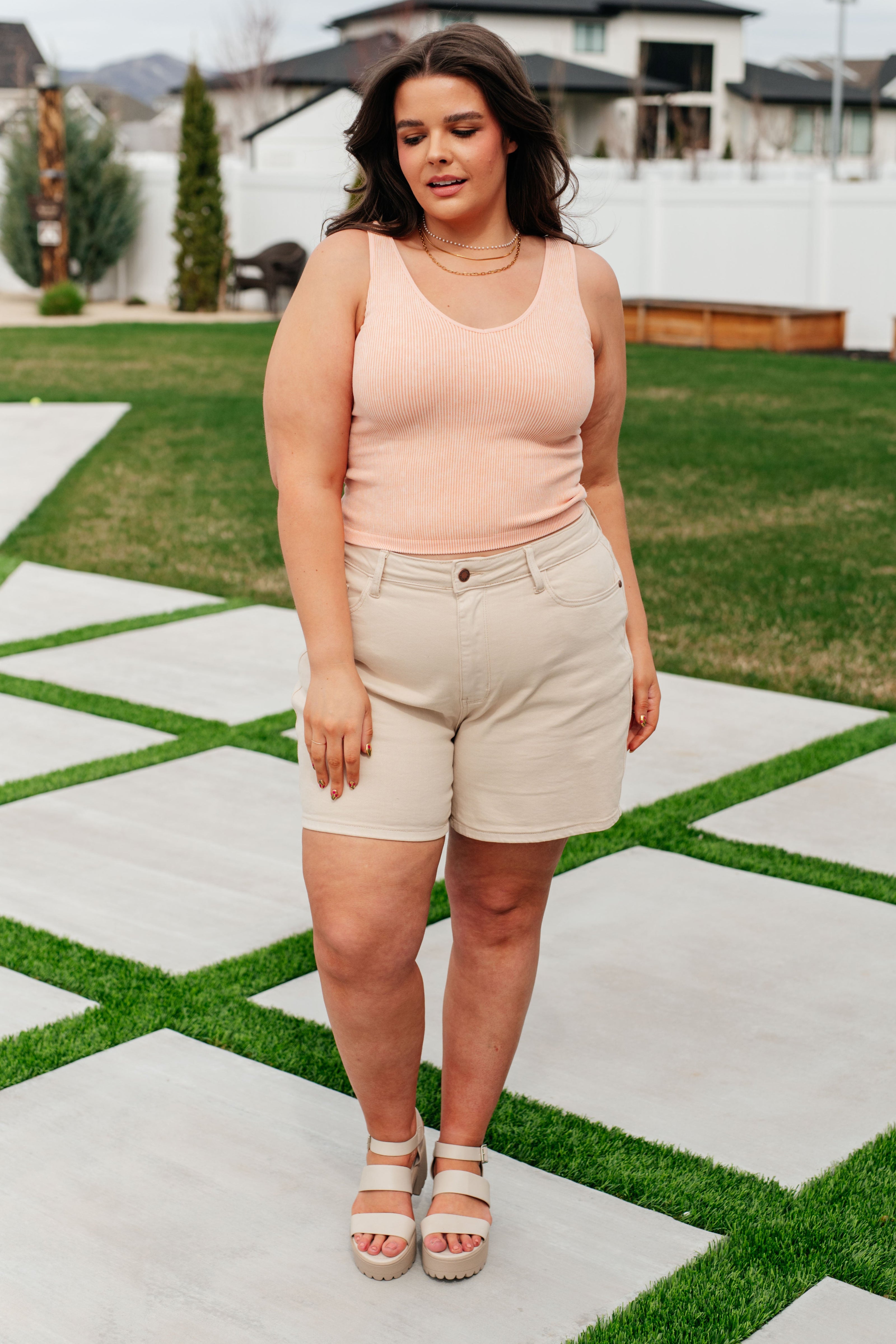 Fundamentals Ribbed Seamless Reversible Tank in Peach-Tops-Ave Shops-[option4]-[option5]-[option6]-[option7]-[option8]-Shop-Boutique-Clothing-for-Women-Online