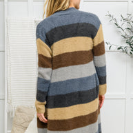 Fuzzy Longline Cardigan In Blue & Cocoa-Womens-Ave Shops-[option4]-[option5]-[option6]-[option7]-[option8]-Shop-Boutique-Clothing-for-Women-Online