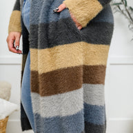 Fuzzy Longline Cardigan In Blue & Cocoa-Womens-Ave Shops-[option4]-[option5]-[option6]-[option7]-[option8]-Shop-Boutique-Clothing-for-Women-Online