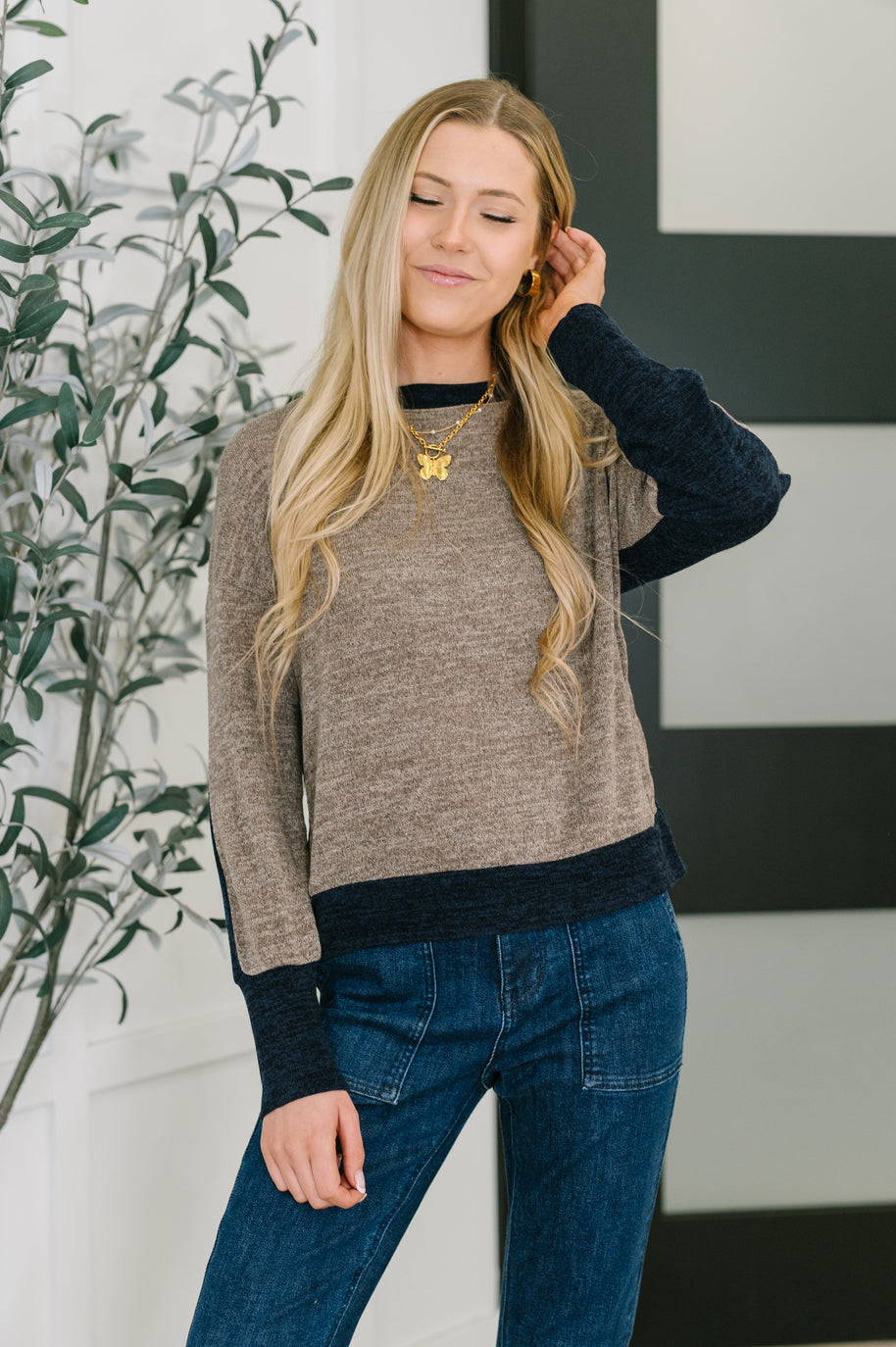 Give Me a Call Color Block Pullover-Womens-Ave Shops-[option4]-[option5]-[option6]-[option7]-[option8]-Shop-Boutique-Clothing-for-Women-Online