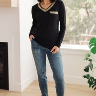 Glitter Lining Long Sleeve V-Neck Top-Tops-Ave Shops-[option4]-[option5]-[option6]-[option7]-[option8]-Shop-Boutique-Clothing-for-Women-Online