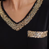 Glitter Lining Long Sleeve V-Neck Top-Tops-Ave Shops-[option4]-[option5]-[option6]-[option7]-[option8]-Shop-Boutique-Clothing-for-Women-Online
